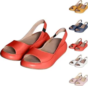 2025 New Sandals, Women's Orthopedic Comfort Flat Sandals, Suitable For All Foot Shapes,Open Toe Wedge Sandal For Women