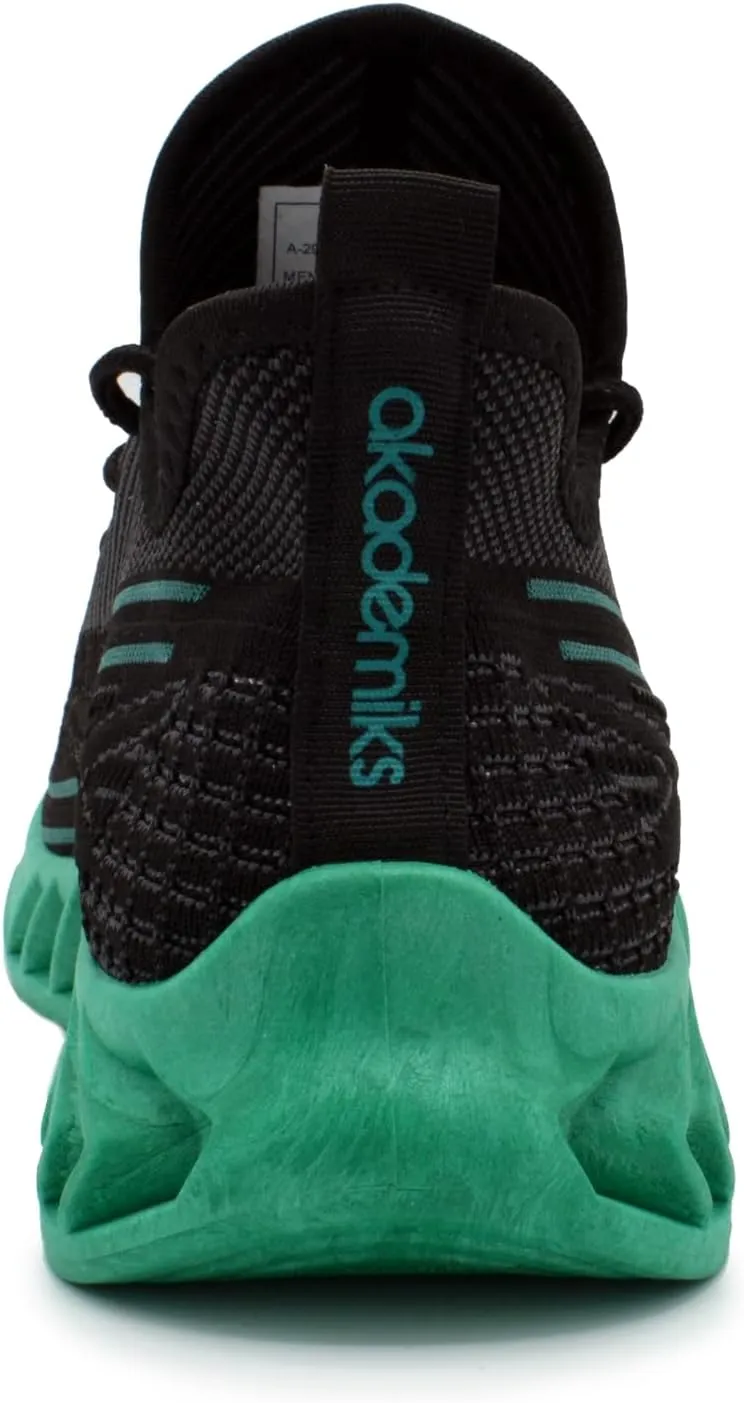 AKADEMIKS Men's Fit Knit Jogger Sneakers, Breathable Running Shoes for Athletic and Casual Wear