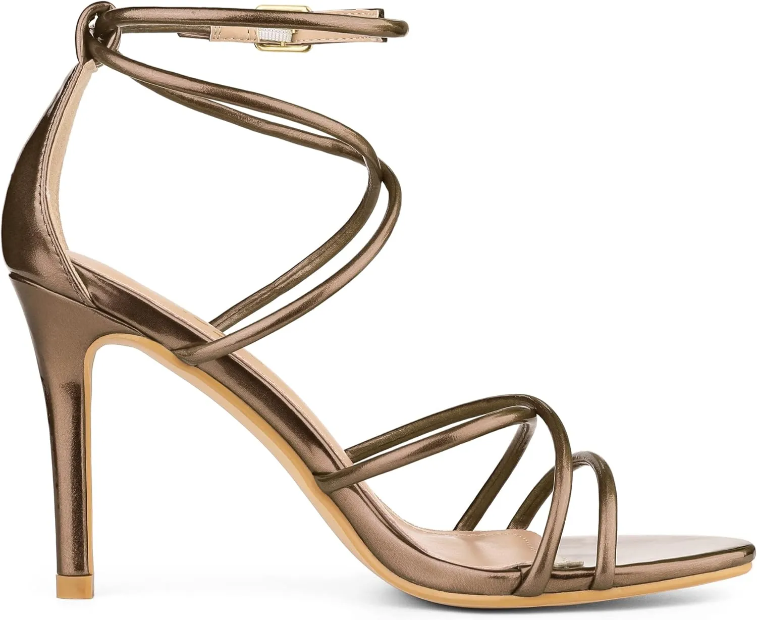 Allegra K Women's Open Toe Strappy Straps Stiletto Heel Sandals