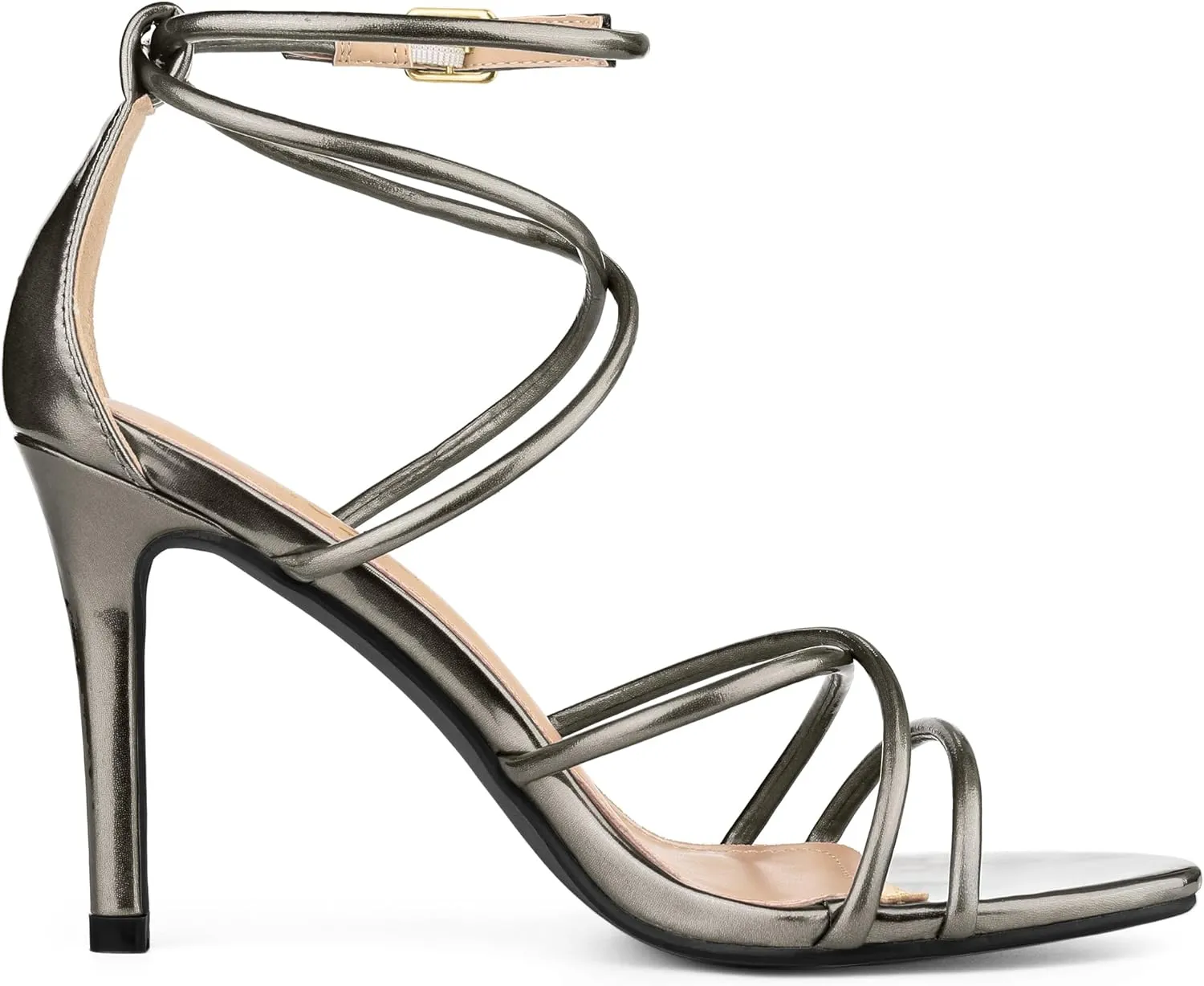 Allegra K Women's Open Toe Strappy Straps Stiletto Heel Sandals