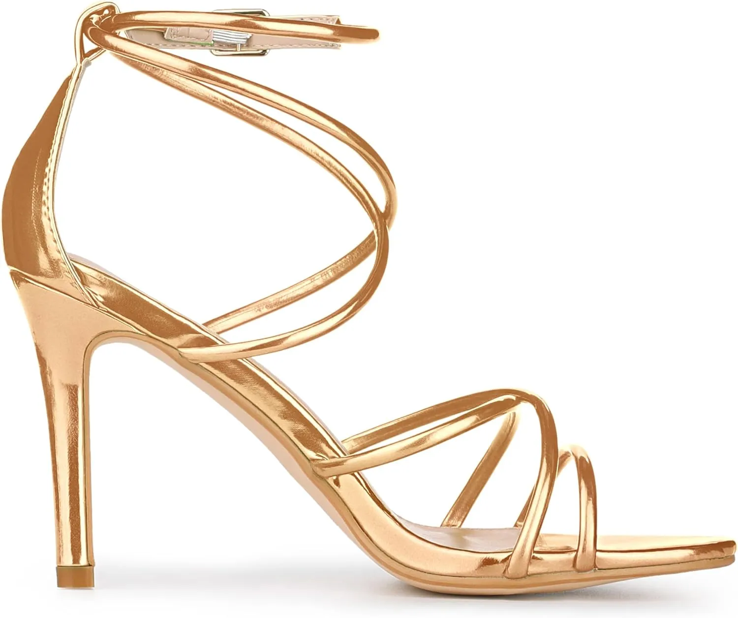 Allegra K Women's Open Toe Strappy Straps Stiletto Heel Sandals