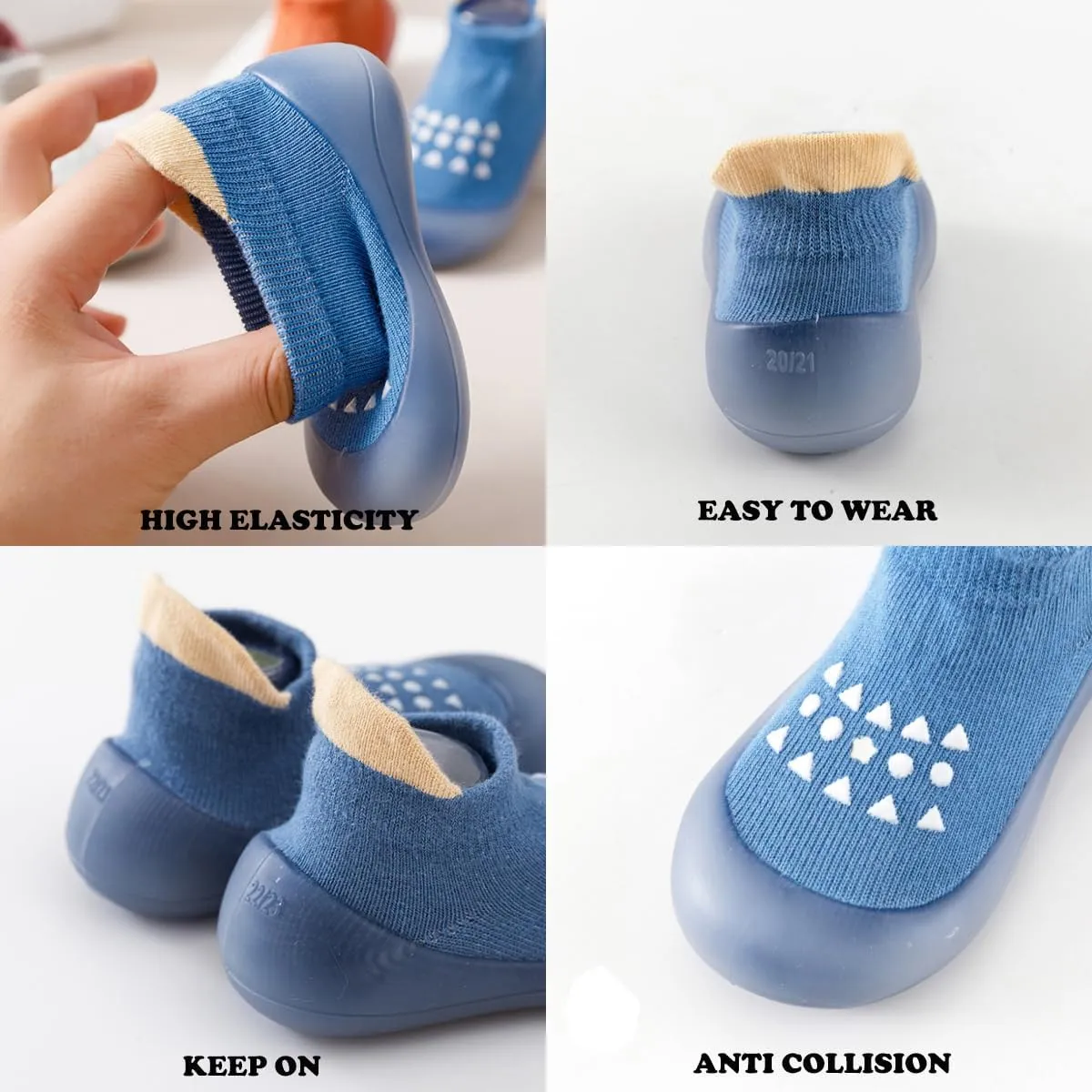 Baby Non Slip Socks Shoes Toddler Girls Boys First Walking Shoes Infant Indoor Floor Slipper Sneakers 2 Pairs