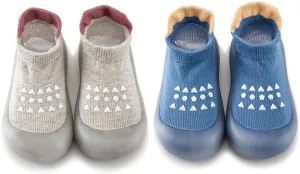 Baby Non Slip Socks Shoes Toddler Girls Boys First Walking Shoes Infant Indoor Floor Slipper Sneakers 2 Pairs