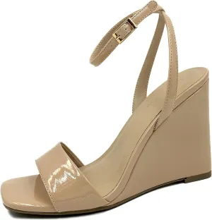 BAMBOO Women's Open Toe Ankle Strap Wedge Sandals