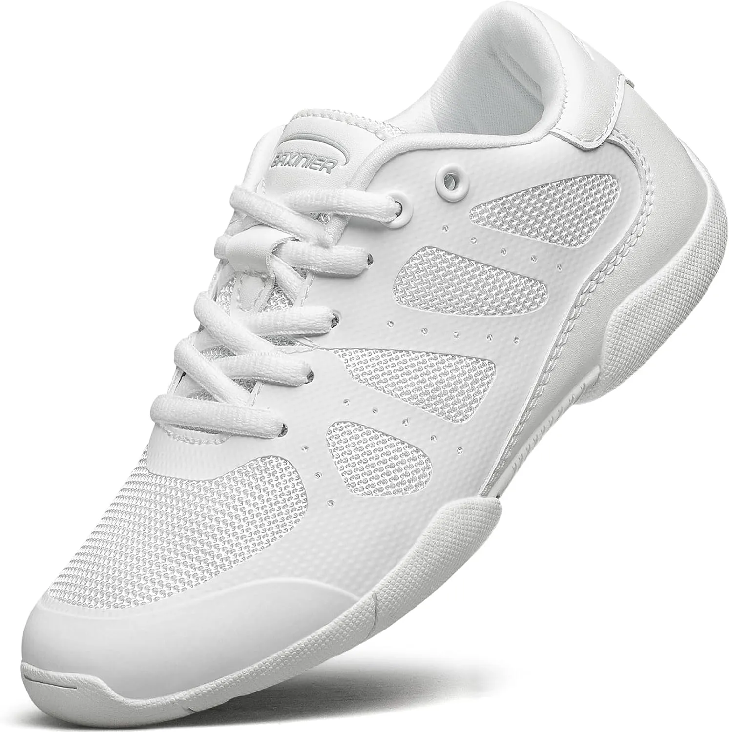 BAXINIER Girls Cheer Shoes White Cheerleading Dance Shoes Kids Athletic Training Tennis Shoes Youth Competition Sneakers