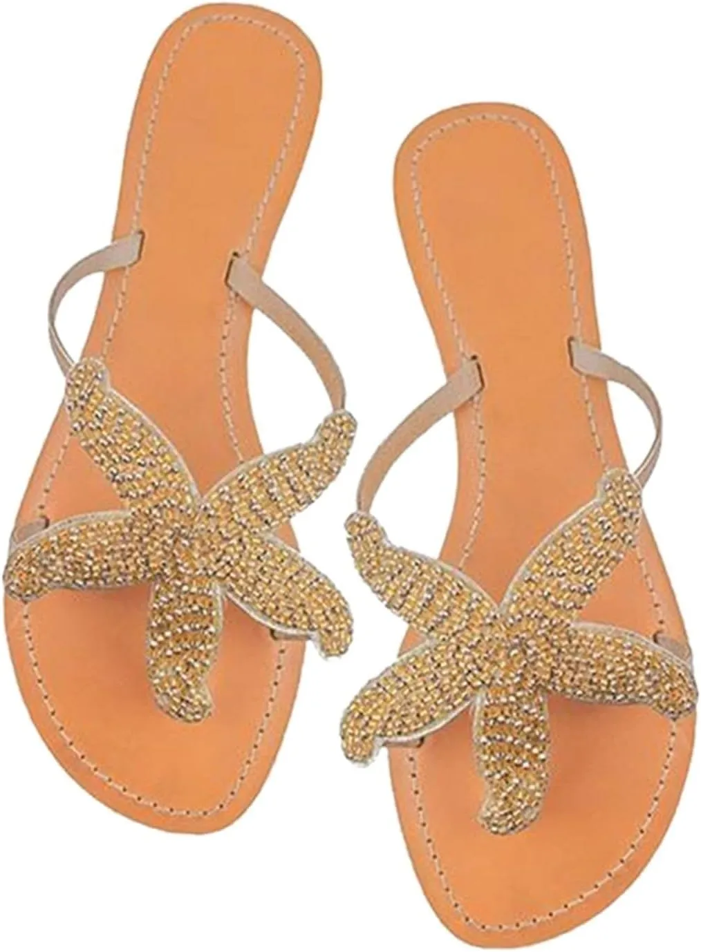 Beach Sandals for Woman Slip on Open Toe Cute Flats Elastic Strap Boho Summer Beach Shoes Dressy Comfortable Thong Flip Flops Fashion Slip on Sandals Vacation Casual Shoes