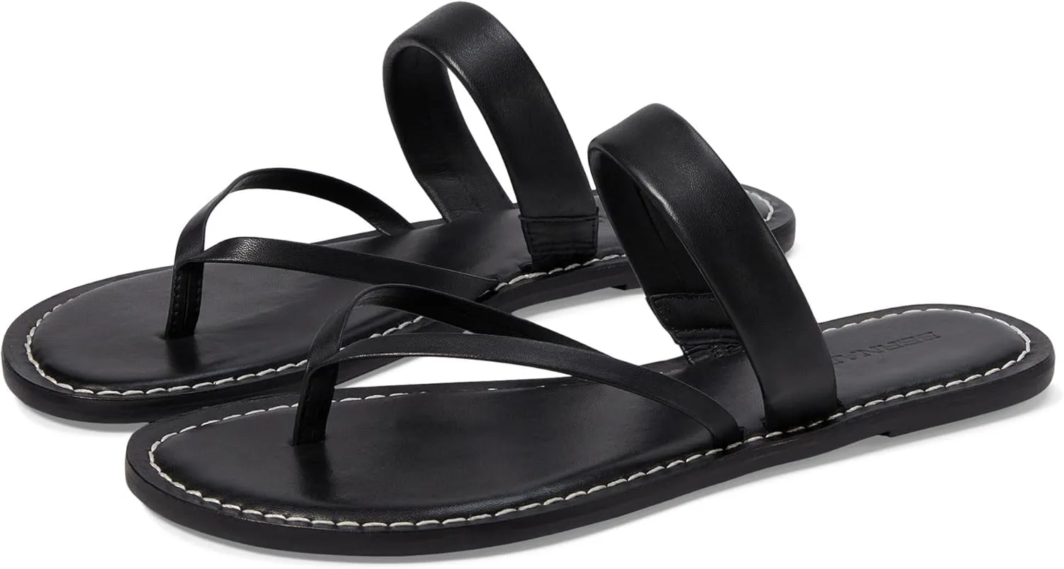 Bernardo Leia - Flats for Women - Leather Upper - Lightly Padded Insole - Open Toe - Man-Made Outsole