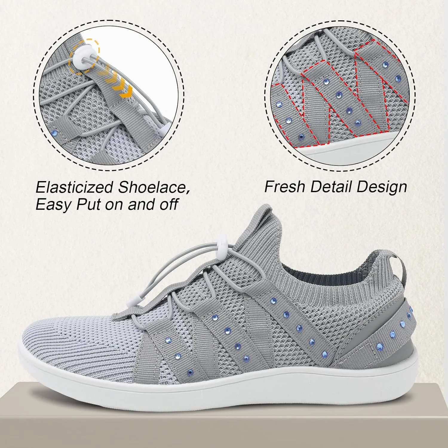 Besroad Womens Slip On Walking Shoes Wide Toe Barefoot Shoes Minimalist Zero Drop Shoes Breathable Tennis Shoes Fashion Casual Sneakers