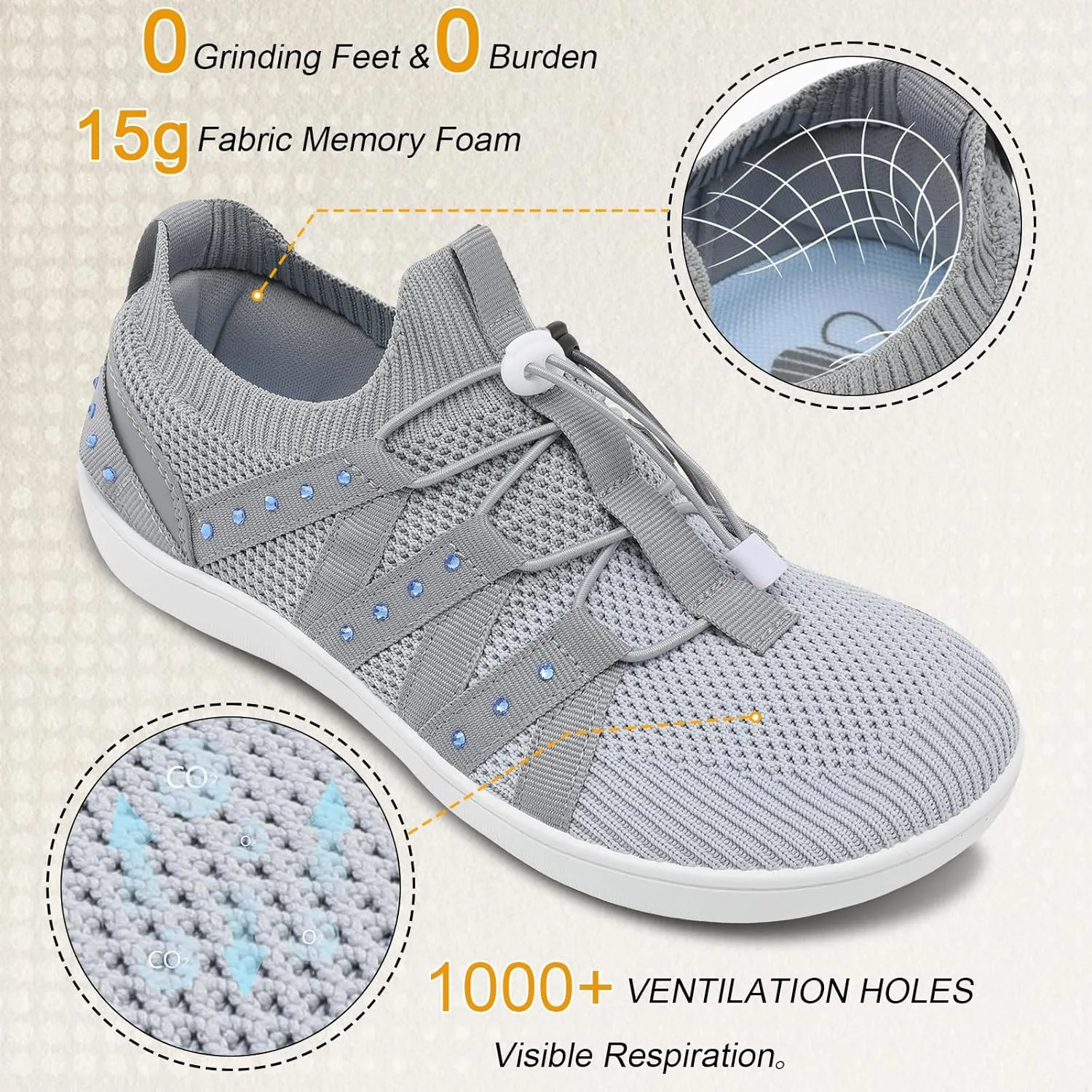 Besroad Womens Slip On Walking Shoes Wide Toe Barefoot Shoes Minimalist Zero Drop Shoes Breathable Tennis Shoes Fashion Casual Sneakers