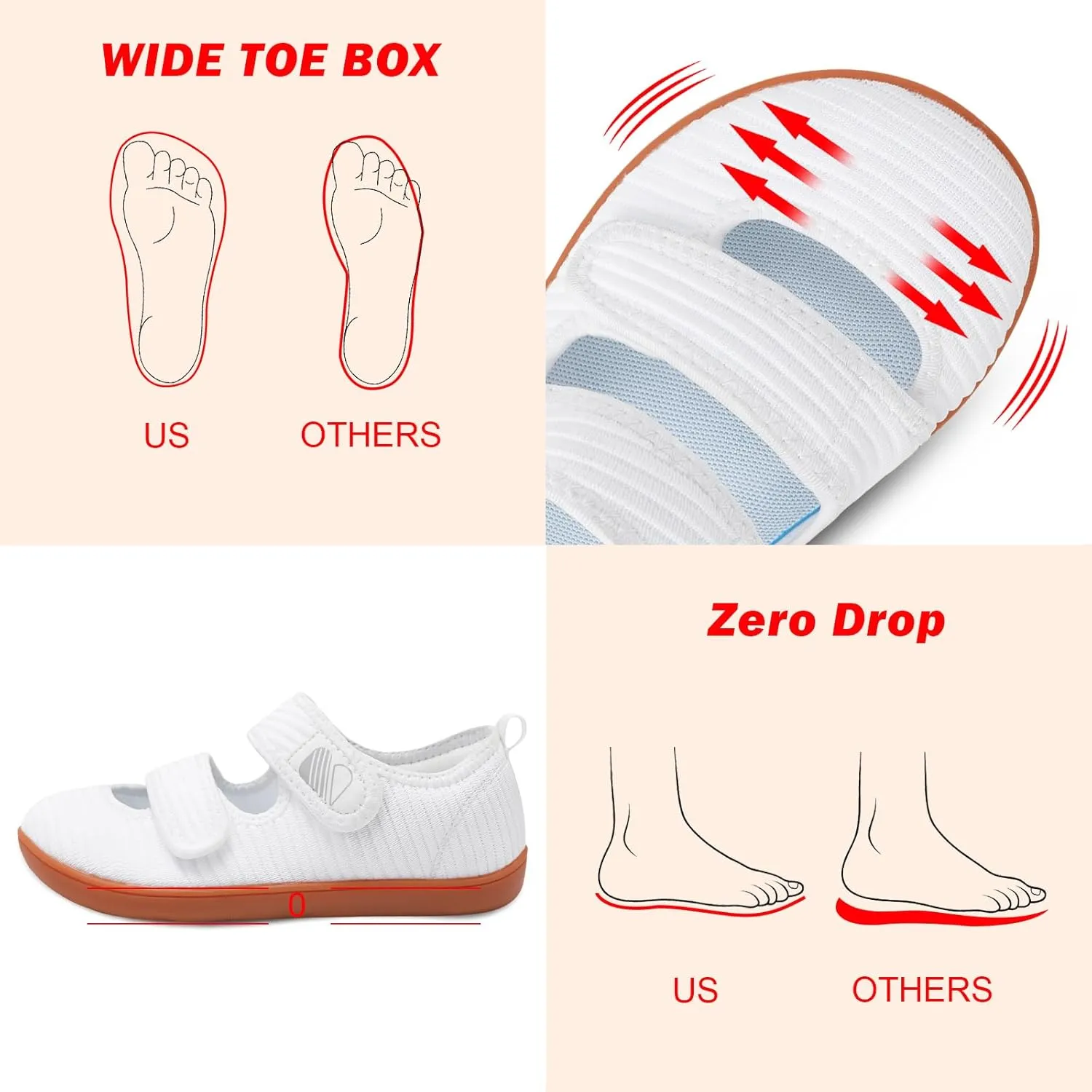 Besroad Womens Walking Shoes Wide Diabetic Shoes Adjustable Barefoot Casual Sneakers Breathable Zero Drop Arthritis Edema Sneakers Indoor Outdoor