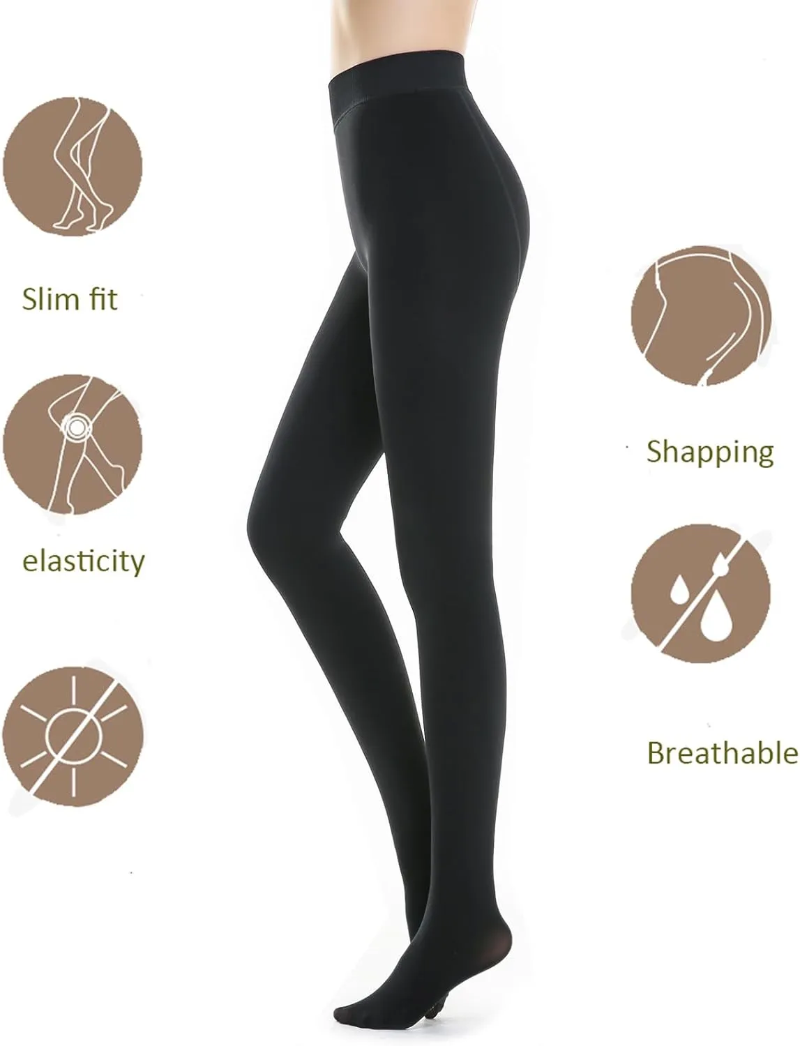 Blostirno Women's Fleece Lined Tights Thermal Pantyhose Leggings Opaque Winter Warm Thick Stockings Tights