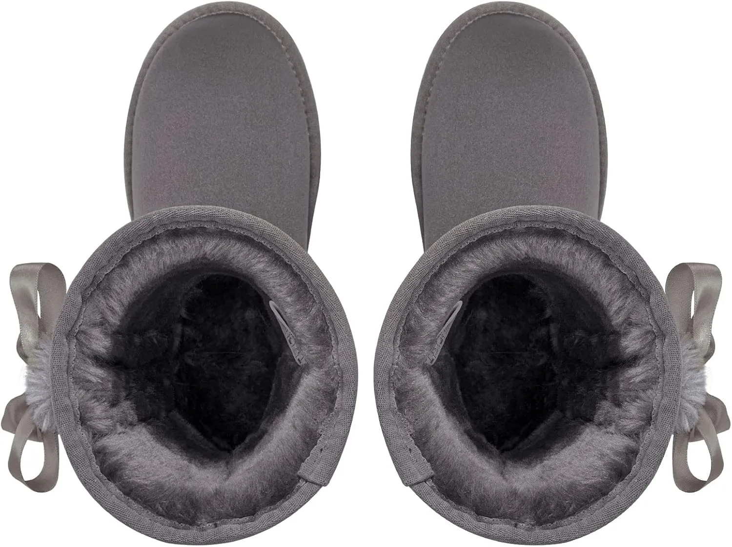 CAMEL CROWN Women's Foldable Snow Boots Warm Fur Winter Boots Mid-Calf Zipper House Slippers Boots Classic Mini Short Boots for Outdoor