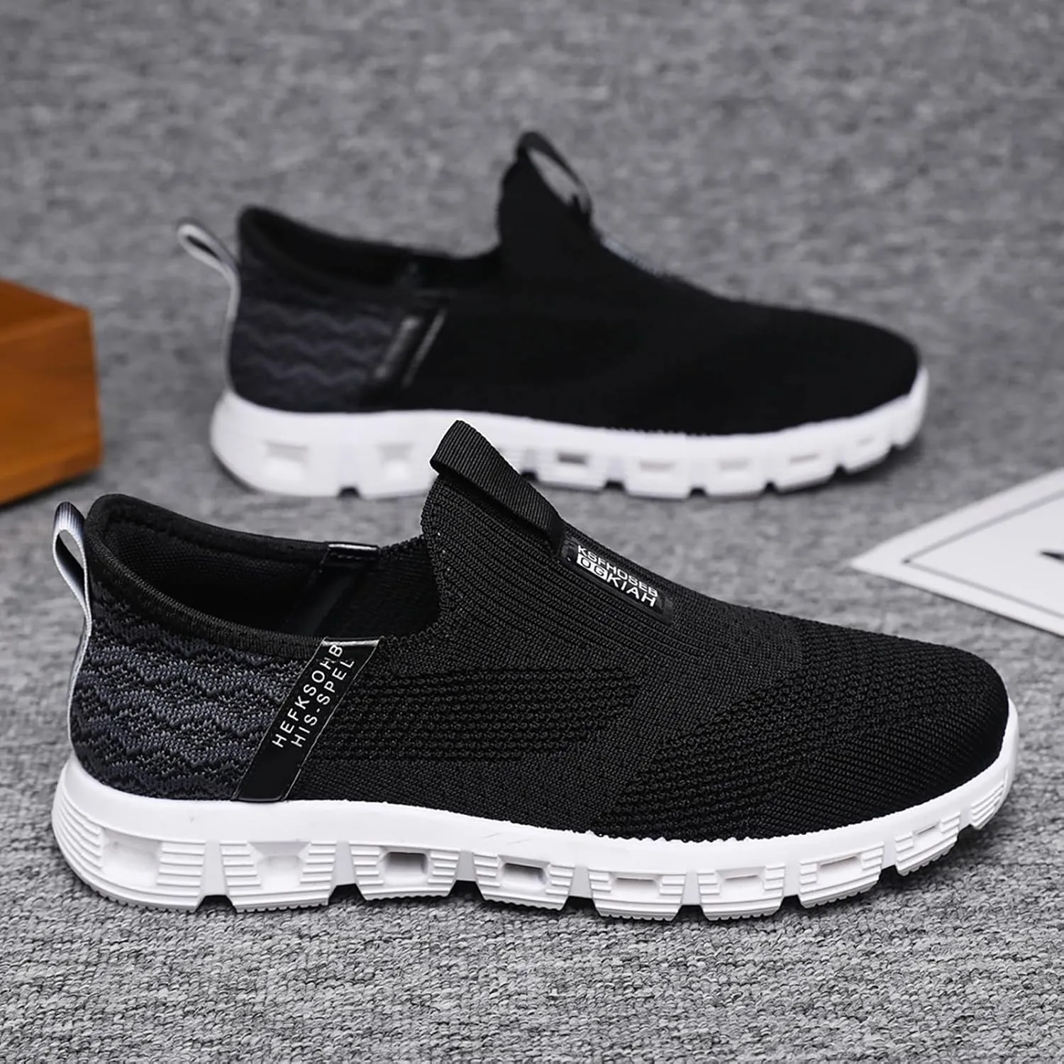 Casual Shoes for Men Soft Cushions Athletic Comfortable Mountaineering Solid Color Driving Mens Sneaker