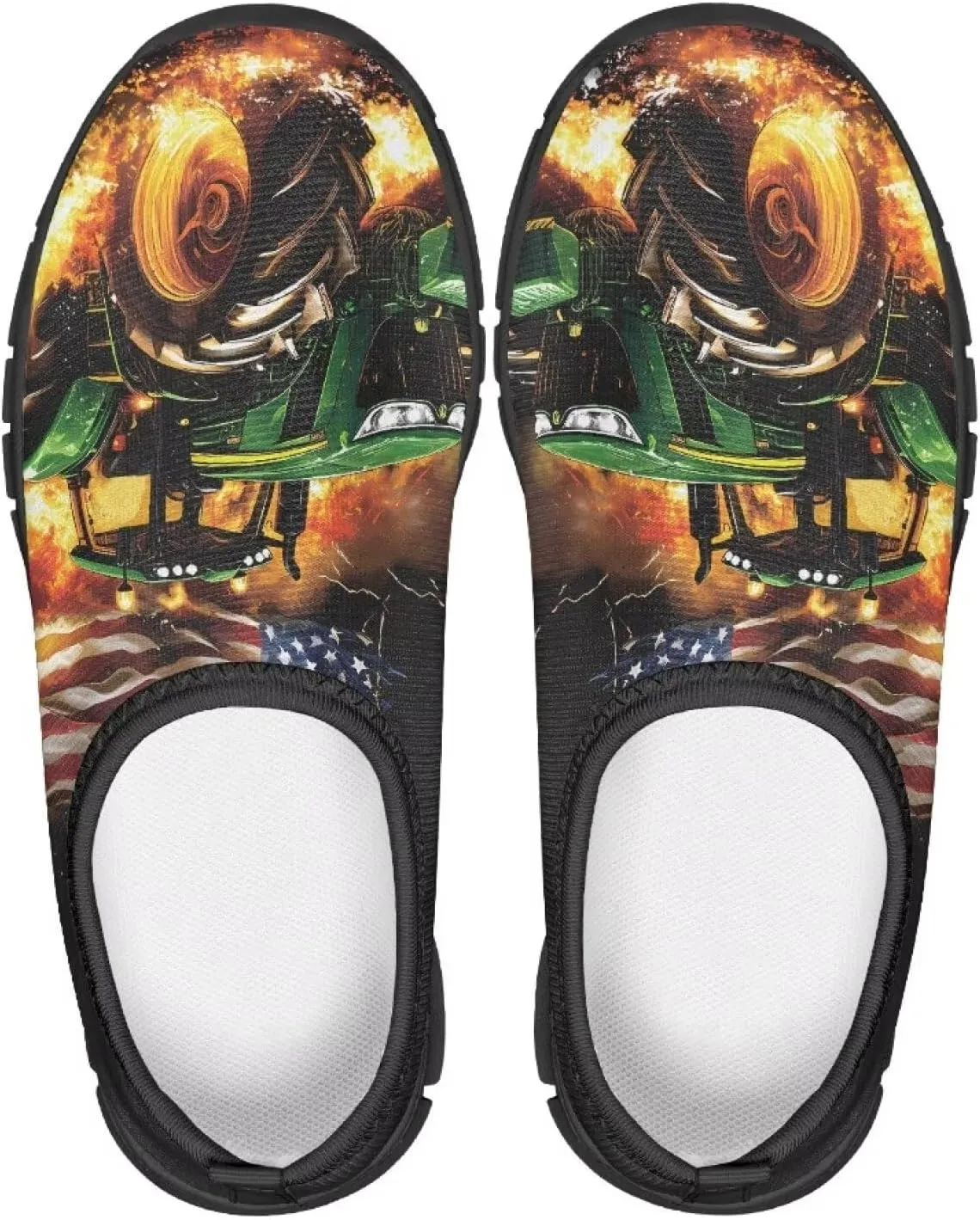 Children's Flat Sneakers,Printed Slip On Sports Shoes for Back School Casual Low-Top Stretch Shoes for Boys Girls