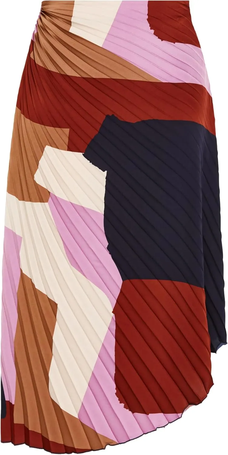 City Chic Women's Plus Size Skirt-Amaya Asymmetrical Harmonica Pleat Print