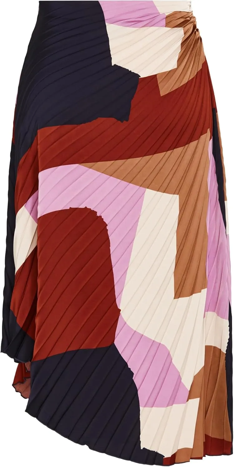 City Chic Women's Plus Size Skirt-Amaya Asymmetrical Harmonica Pleat Print