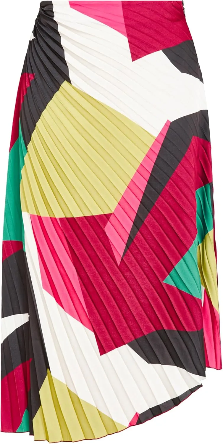 City Chic Women's Plus Size Skirt-Amaya Asymmetrical Harmonica Pleat Print