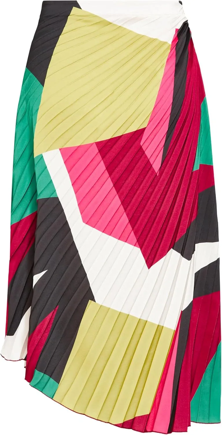 City Chic Women's Plus Size Skirt-Amaya Asymmetrical Harmonica Pleat Print