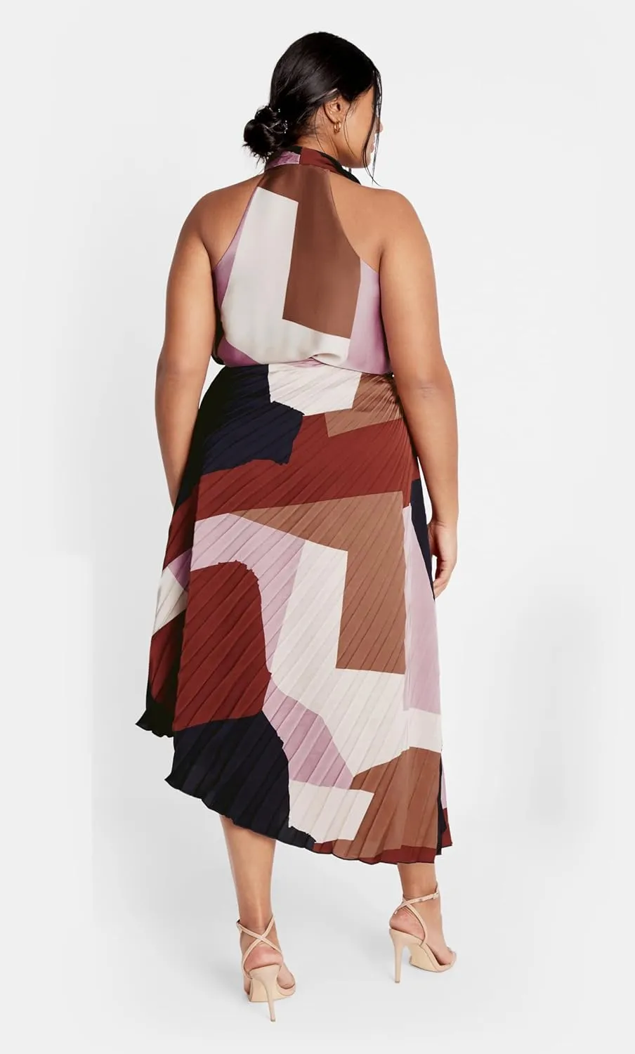 City Chic Women's Plus Size Skirt-Amaya Asymmetrical Harmonica Pleat Print