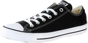 Converse M9166- Chuck Taylor All Star Unisex Ox Low Top Black Sneakers, 8 Women/6 Men
