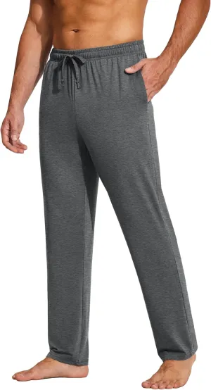 COOFANDY Men's Yoga Sweatpants Lightweight Open Bottom Lounge Pants Casual Drawstring Sweat Pants with Pockets