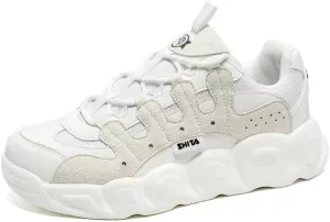Couple Daddy Shoes Breathable of All Matching Thick Sole Single Shoes Trend Casual Shoes (White, Big Kid, Men, 12, Numeric, US Footwear Size System, Medium)