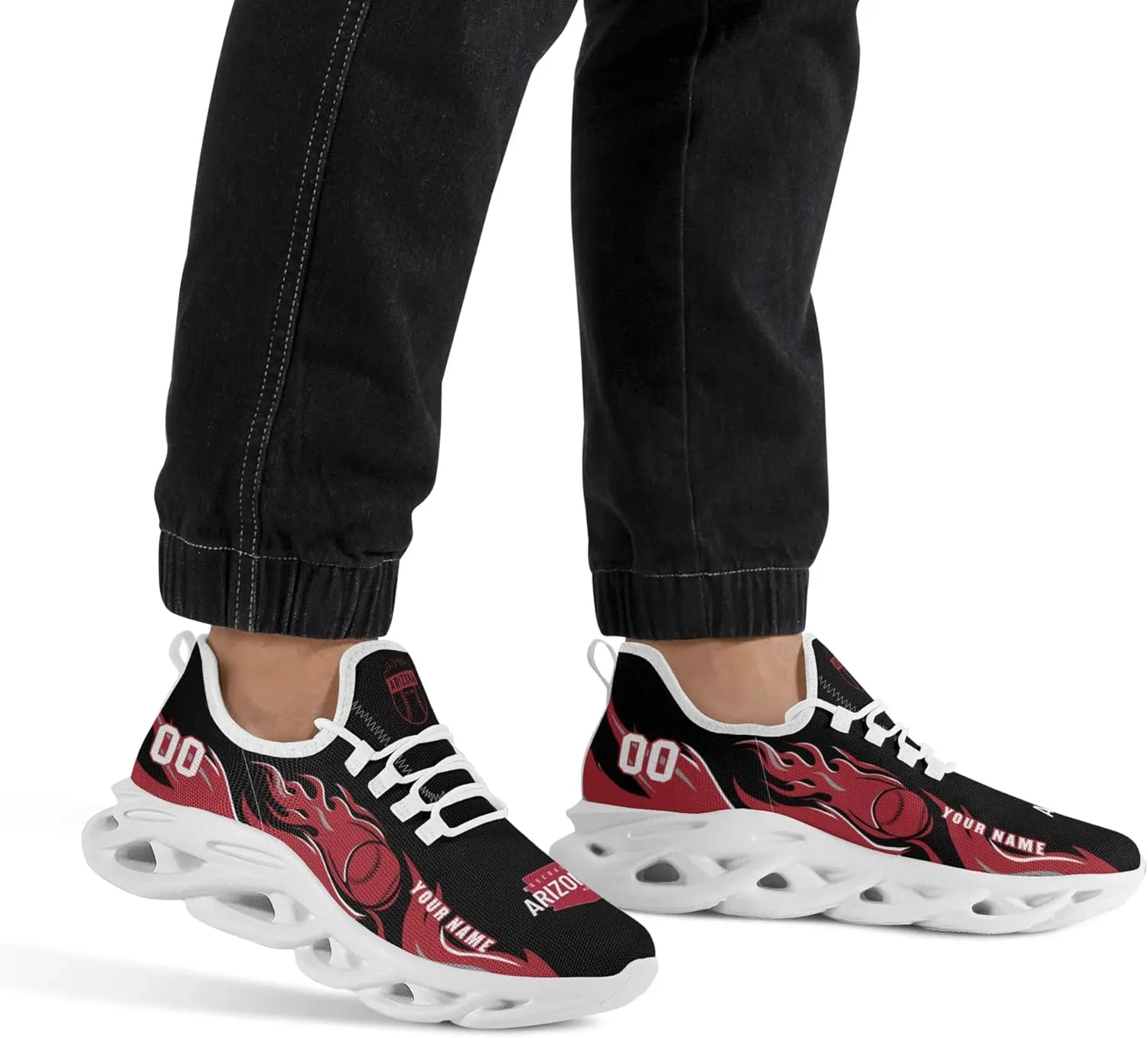 Custom Baseball Flex Control Sneakers Personalized Fan Men's Breathable Name Number Gift Workout Athletic Gym Slip-on Shoes