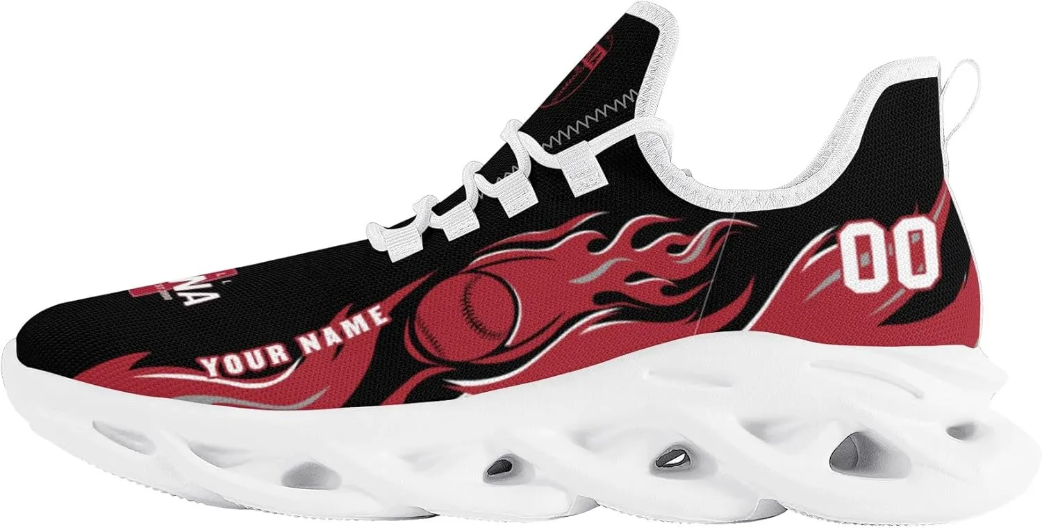Custom Baseball Flex Control Sneakers Personalized Fan Men's Breathable Name Number Gift Workout Athletic Gym Slip-on Shoes