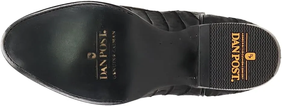 Dan Post Boots Mens Makara Alligator Round Toe Pull On Dress Boots Mid Calf - Black