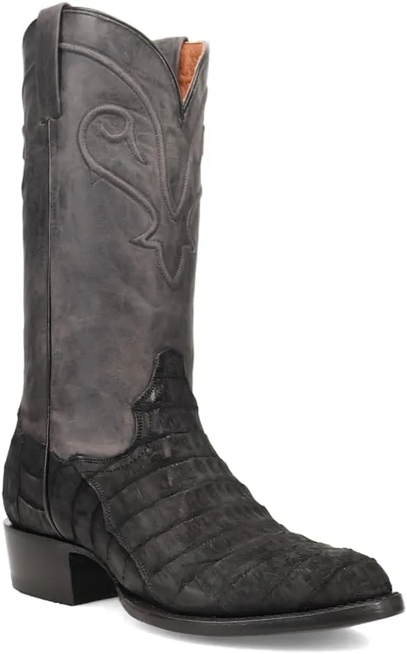 Dan Post Boots Mens Makara Alligator Round Toe Pull On Dress Boots Mid Calf - Black