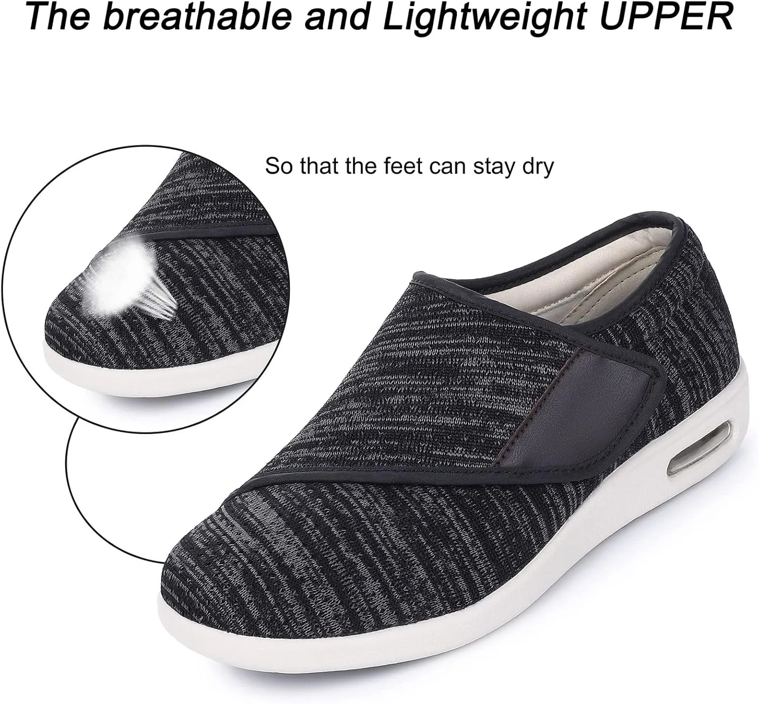 Diabetic Shoes for Women, Women's Wide Width Elderly Shoes, Adjustable Closure Lightweight Breathable, Swollen Feet Walking Edema Sneakers