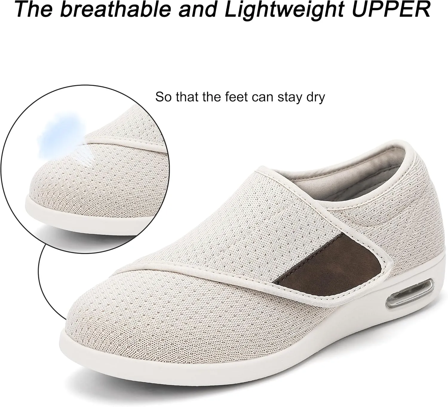 Diabetic Shoes for Women, Women's Wide Width Elderly Shoes, Adjustable Closure Lightweight Breathable, Swollen Feet Walking Edema Sneakers