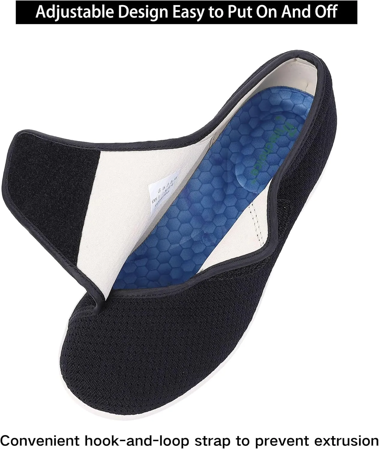 Diabetic Shoes for Women, Women's Wide Width Elderly Shoes, Adjustable Closure Lightweight Breathable, Swollen Feet Walking Edema Sneakers