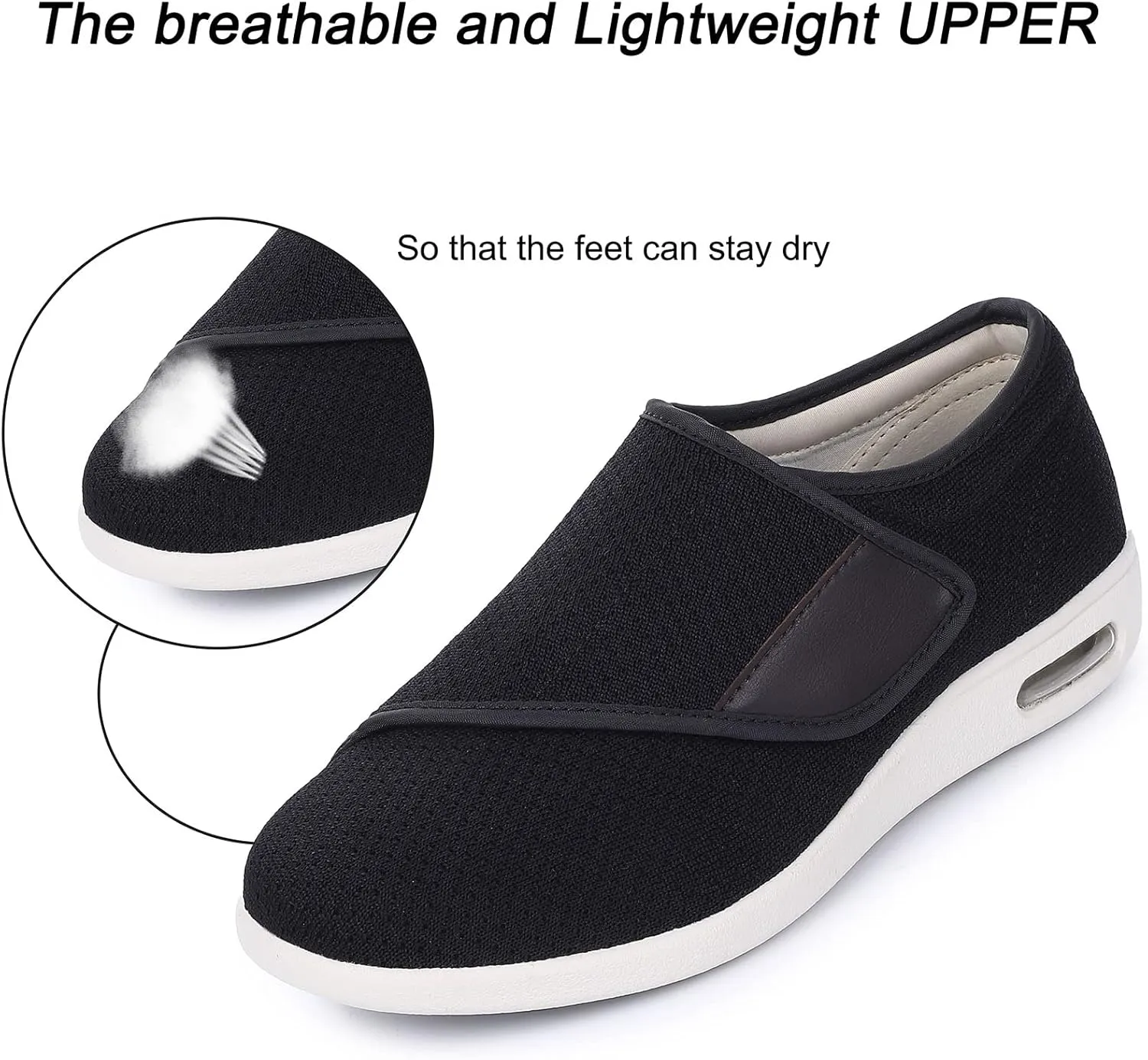 Diabetic Shoes for Women, Women's Wide Width Elderly Shoes, Adjustable Closure Lightweight Breathable, Swollen Feet Walking Edema Sneakers
