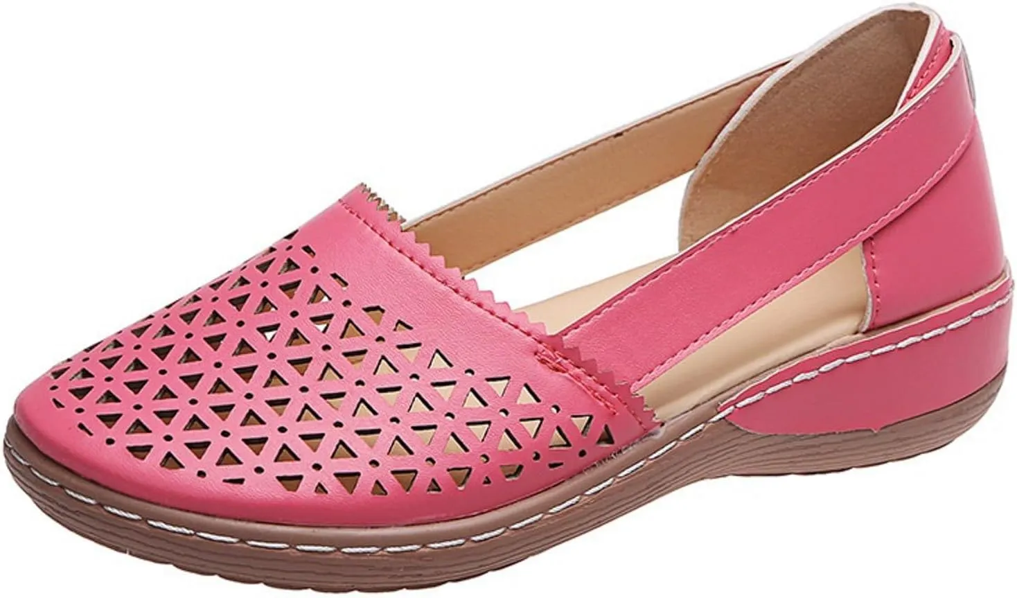 Eduavar Sandals for Women Casual Dressy Summer Closed Toe Sandals Breathable Flat with Arch Support Slip On Walking Shoes