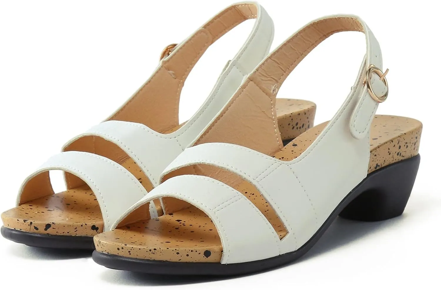 Eduavar Sandals for Women Dressy, Orthopedic Sandals for Women Open Toe Sandals Casual Heel Sandals with Ankle Strap
