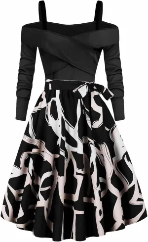 Fall Dresses for Women 2024 Casual Long Sleeve Off Shoulder Ruffle Dress Elegant Sexy Tie Waist Pleated Mini Dresses