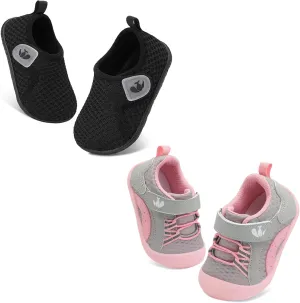 FEETCITY Wide Baby Shoes Flexible Barefoot Baby Sneakers Breathable Infant Non-Slip Baby Sock Shoes Lightweight
