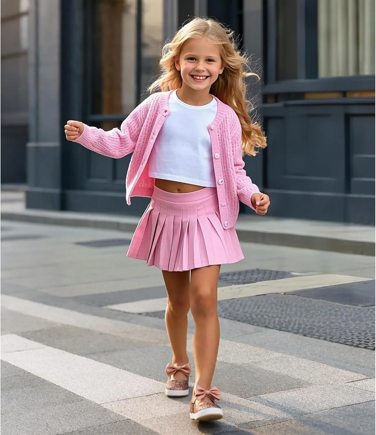 Felix & Flora Toddler/Little Kid Girls Running Shoes Glitter Sneakers Princess Fashion Casual Sports Shoes