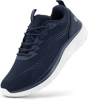 FitVille Men's Walking Shoes Wide Width, Comfortable Orthopedic Sneakers Lightweight Tennis Shoes Gym Workout Sneakers for Plantar Fasciitis - Cloud Wanderer V20