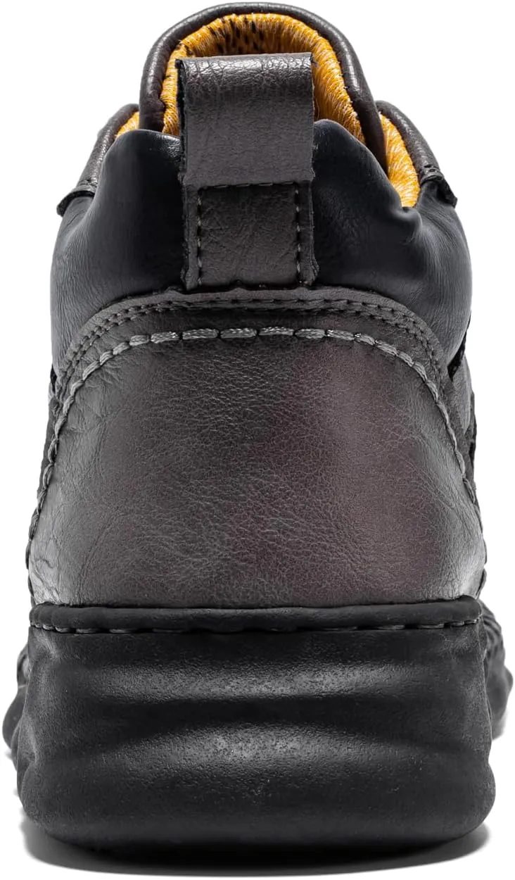 FLYLAND Mens Casual Leather Shoes Ankle Chukka Boots Handmade Retro British Walking Daily Work Office Sneakers Shoes for Male