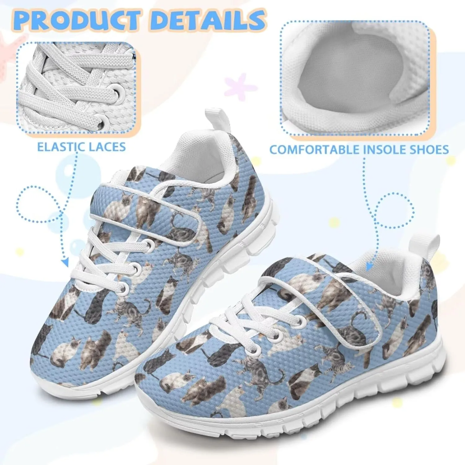 Forchrinse Capybara Print Kids Sneakers for Boys Girls Carton Running Tennis Shoes Sport Toddler Walking Sneakers Causal School Shoes Gift Birthday