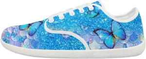 Forchrinse Decorative Butterfly Wide Barefoot Shoes for Women Teens Running Tennis Shoes Zero Drop Shoes Width Fashion Sneakers Soft Sole