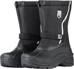 FREE SOLDIER Mens Snow Boots Insulated Waterproof Winter Shoes Nonslip Outdoor Footwear with Removable Lining(Thick Black,8)