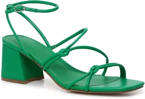 Fttpdeaus Women's Chunky Heel Sandals Strappy Square Open Toe Slingback Comfortable Ankle Strap Backless Dressy Summer Heels