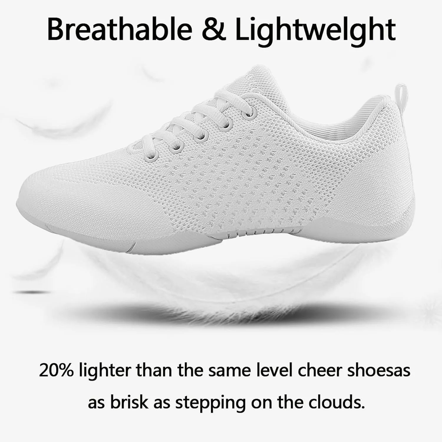 Girls Black Cheer Shoes White Cheerleading Shoes for Girls Breathable Youth Cheeerleading Dancing Shoes Competition Training Sneakers