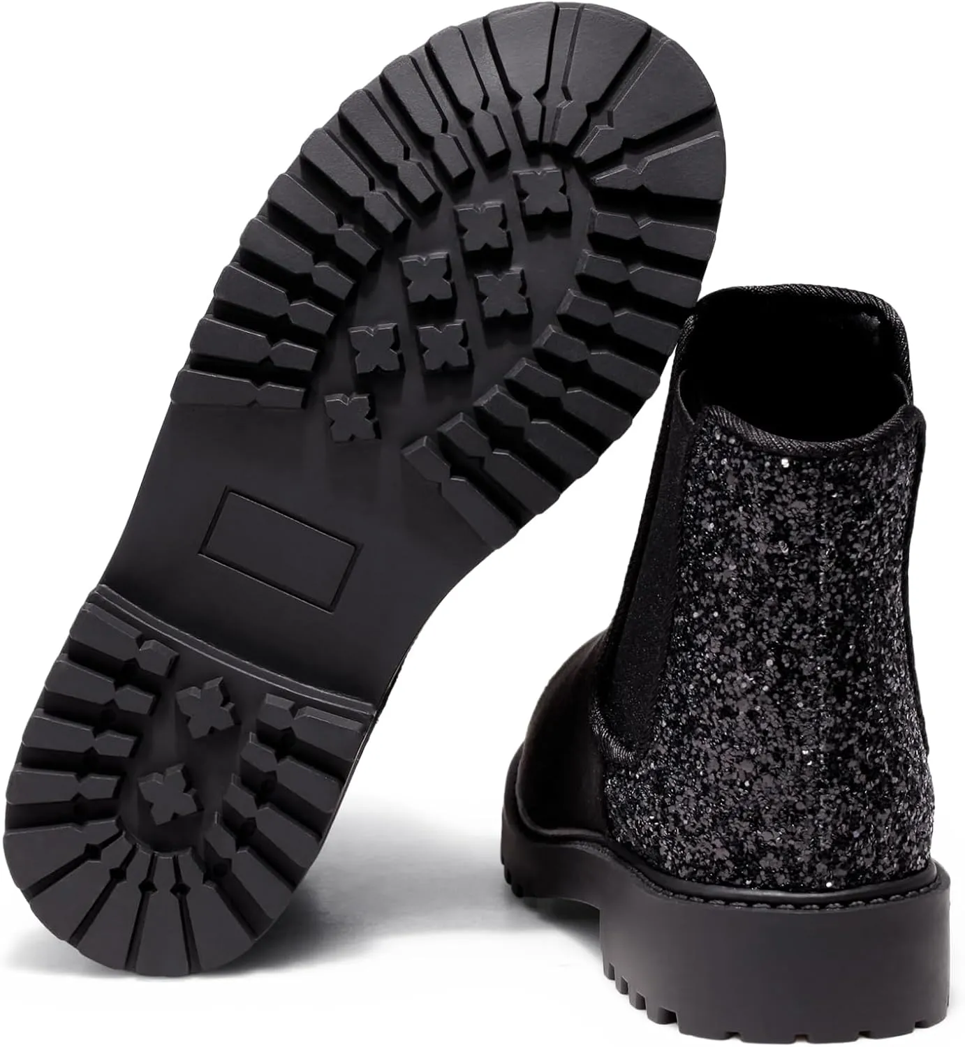 Girls Boots Kids Platform Ankle Boots Glitter Winter Boots For Teen Girls Toddler Boots Elastic Low Heel Girls Booties For Little Kids/Big Kids