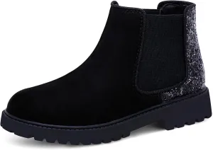 Girls Boots Kids Platform Ankle Boots Glitter Winter Boots For Teen Girls Toddler Boots Elastic Low Heel Girls Booties For Little Kids/Big Kids