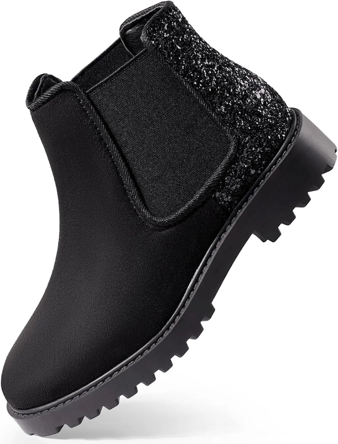 Girls Boots Kids Platform Ankle Boots Glitter Winter Boots For Teen Girls Toddler Boots Elastic Low Heel Girls Booties For Little Kids/Big Kids