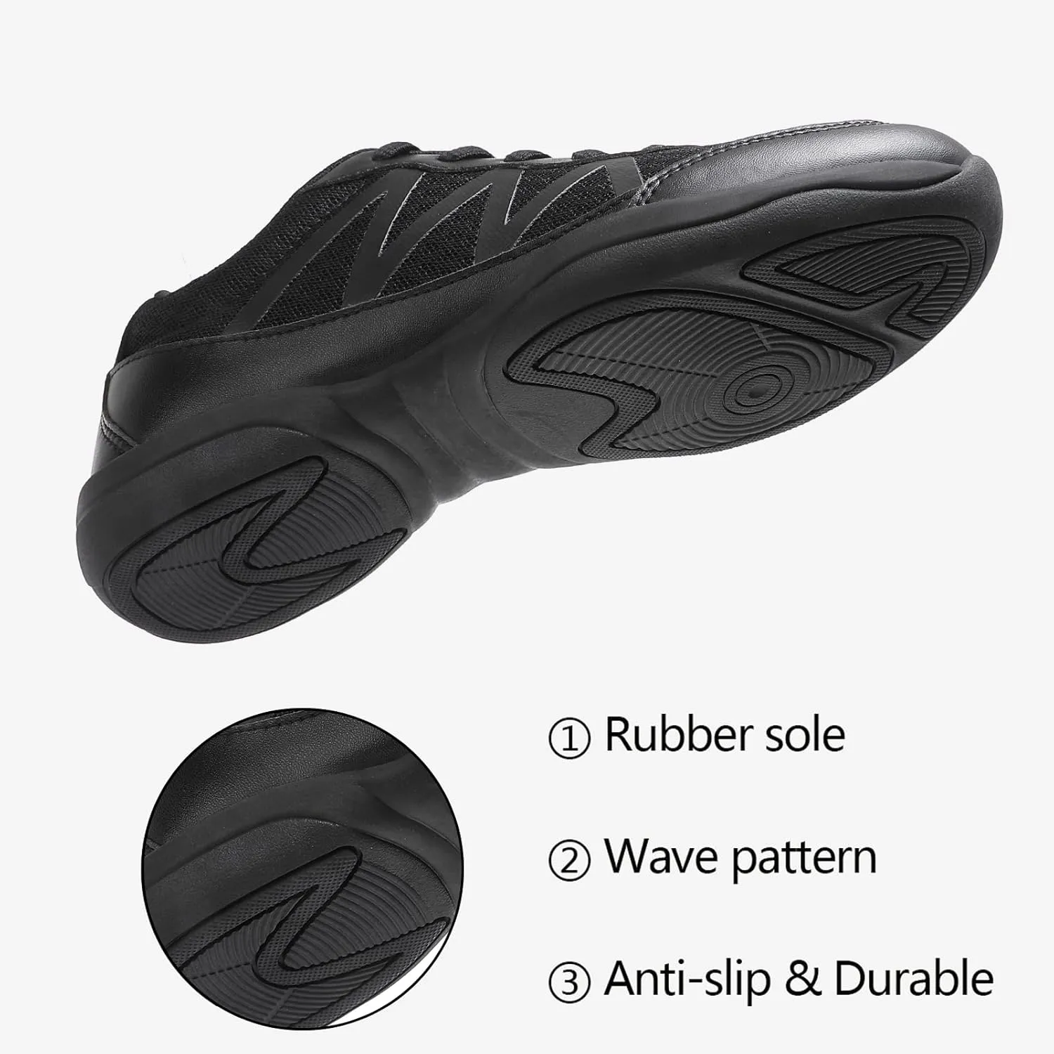 Girls Cheer Shoes Black Breathable Cheerleading Shoes Non-Slip for Cheer Competitions, Practice, Dance, Gymnastics Size Little Kid 12 to Women 11.5